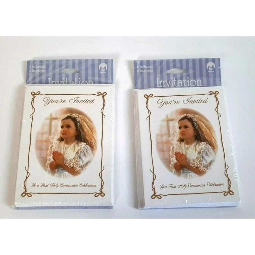 16 Malco First Holy Communion Invitations Kathryn Andrews Fincher Girl 2 Packs